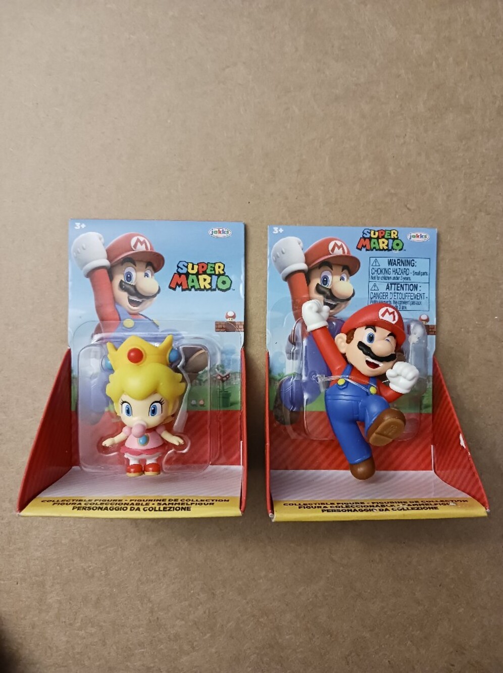 Lot Of 2 Jakks Pacific - Super Mario Bros. Mario + Baby Peach Princess